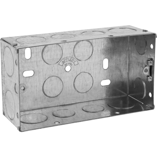 ELECTRICAL DOUBLE Metal BOX 50mm CBM Builders Merchants